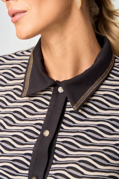 Джемпер Gizart 15409 серо-бежево-черный - фото 3