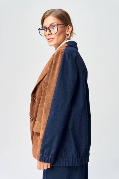 Жакет Gizart 15368 коричневый,синий - фото 9