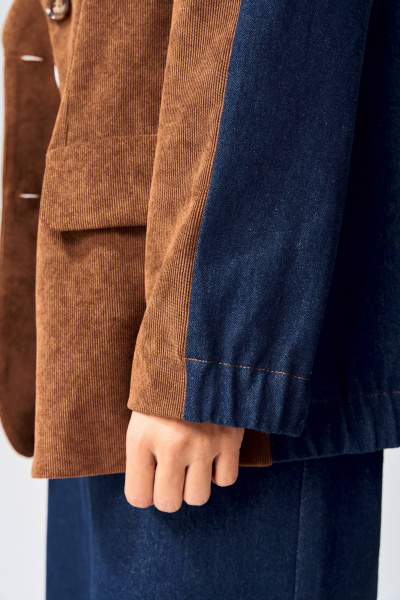 Жакет Gizart 15368 коричневый,синий - фото 6