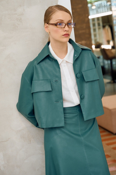 Жакет, юбка Lokka 1689 бирюзовый - фото 4