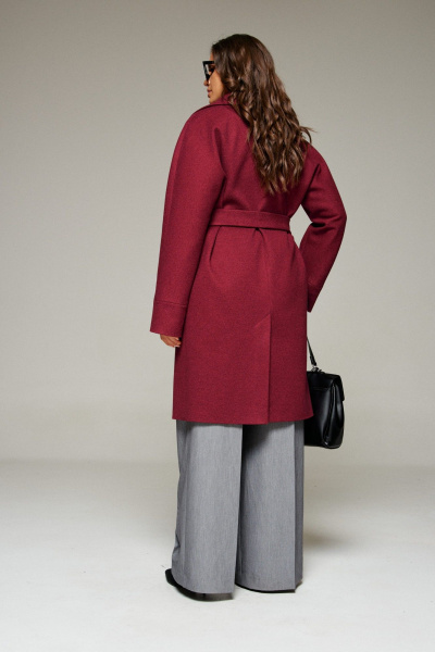 Пальто, пояс Beautiful&Free 7020 винный - фото 9