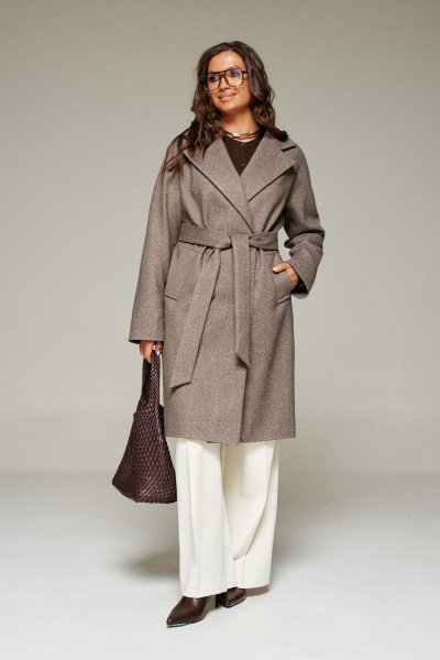 Пальто, пояс Beautiful&Free 7020 кофейный - фото 10