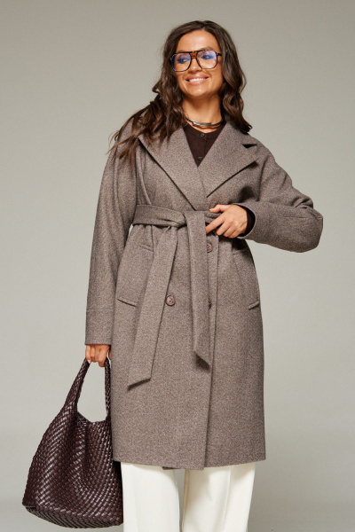 Пальто, пояс Beautiful&Free 7020 кофейный - фото 9