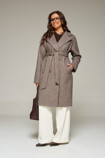 Пальто, пояс Beautiful&Free 7020 кофейный - фото 8