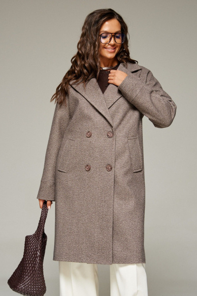 Пальто, пояс Beautiful&Free 7020 кофейный - фото 7