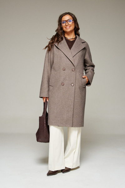 Пальто, пояс Beautiful&Free 7020 кофейный - фото 5