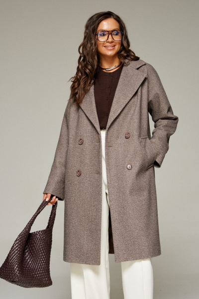 Пальто, пояс Beautiful&Free 7020 кофейный - фото 3