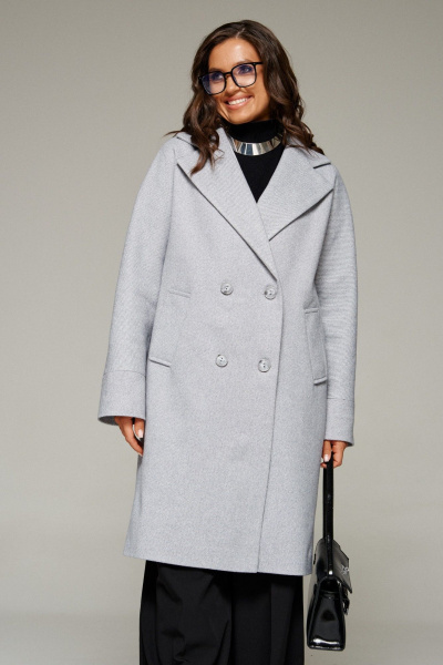 Пальто, пояс Beautiful&Free 7020 светло-серый - фото 14