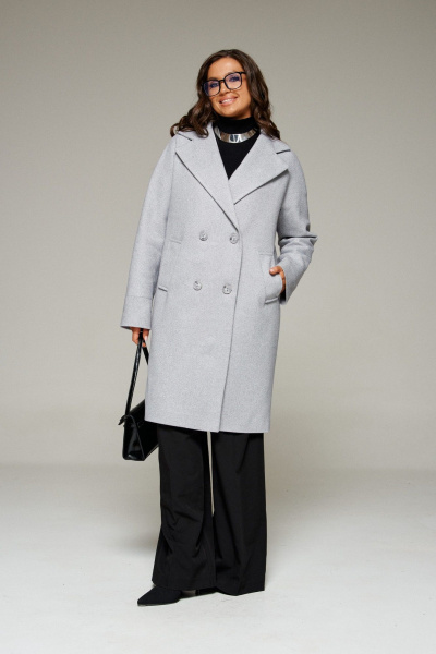 Пальто, пояс Beautiful&Free 7020 светло-серый - фото 13