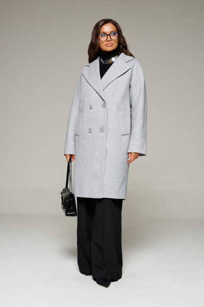 Пальто, пояс Beautiful&Free 7020 светло-серый - фото 12