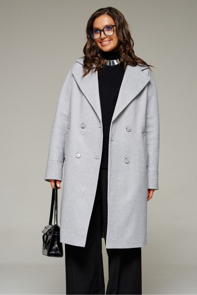 Пальто, пояс Beautiful&Free 7020 светло-серый - фото 10