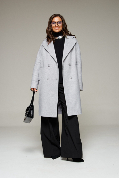 Пальто, пояс Beautiful&Free 7020 светло-серый - фото 8