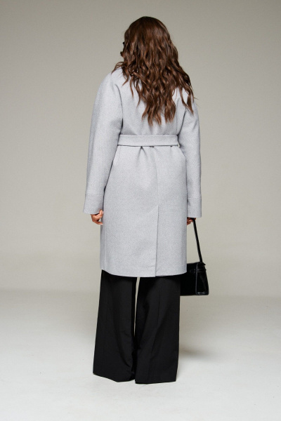 Пальто, пояс Beautiful&Free 7020 светло-серый - фото 6