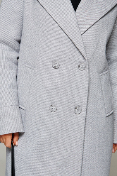 Пальто, пояс Beautiful&Free 7020 светло-серый - фото 3