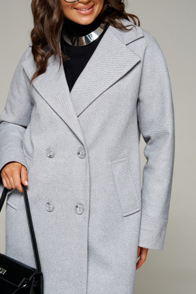 Пальто, пояс Beautiful&Free 7020 светло-серый - фото 2