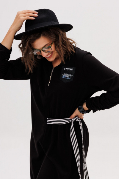 Платье Anelli 1705 уголек - фото 4