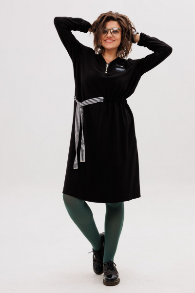 Платье Anelli 1705 уголек - фото 1