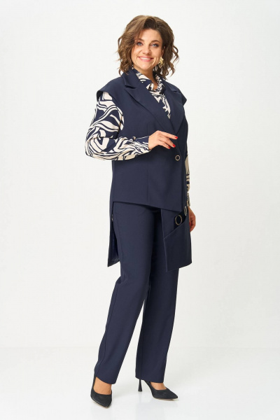 Блуза, брюки, жилет Koketka i K 1313 синий - фото 6