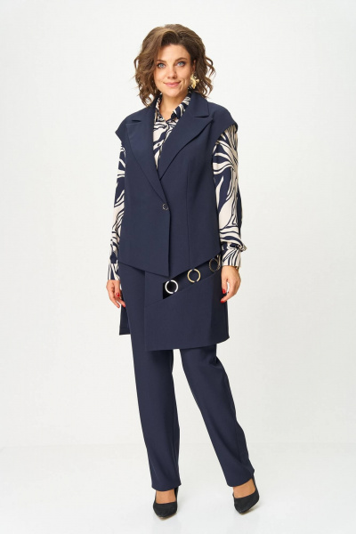Блуза, брюки, жилет Koketka i K 1313 синий - фото 5
