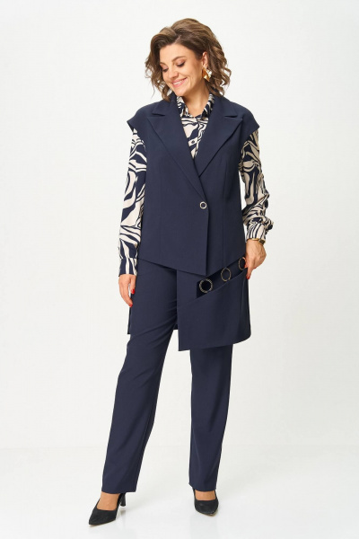 Блуза, брюки, жилет Koketka i K 1313 синий - фото 2