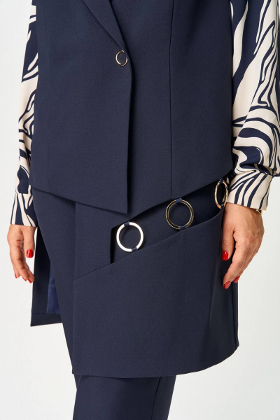 Блуза, брюки, жилет Koketka i K 1313 синий - фото 3