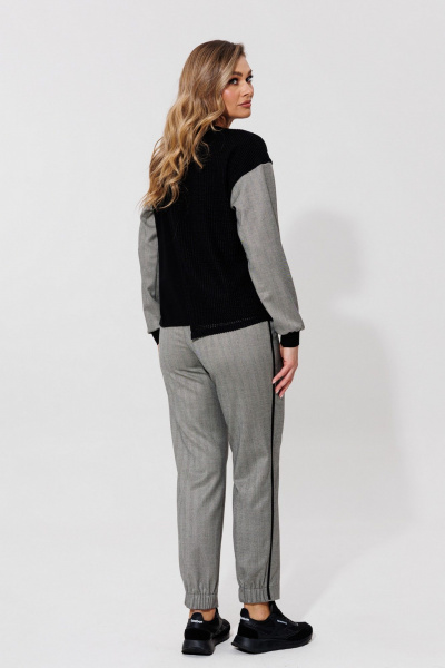 Брюки, джемпер Le Collect 534 серый-черный - фото 12