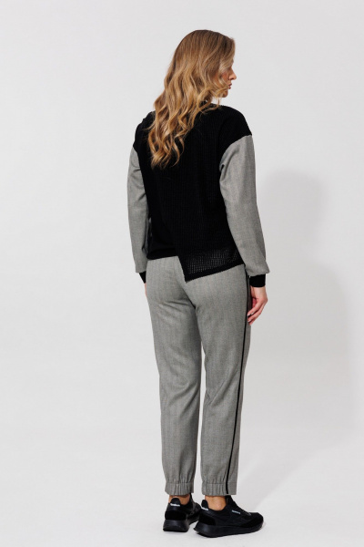 Брюки, джемпер Le Collect 534 серый-черный - фото 11