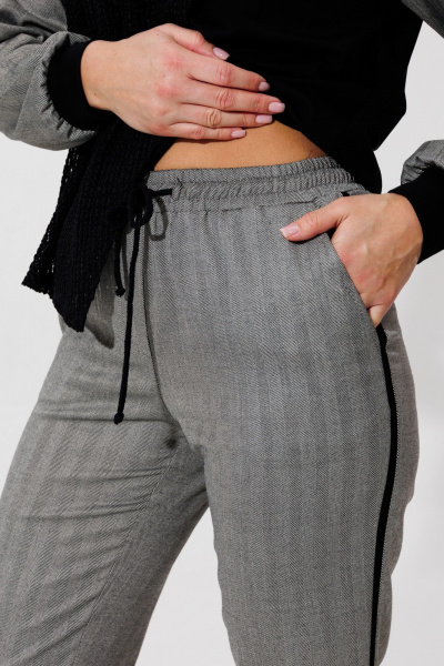 Брюки, джемпер Le Collect 534 серый-черный - фото 9