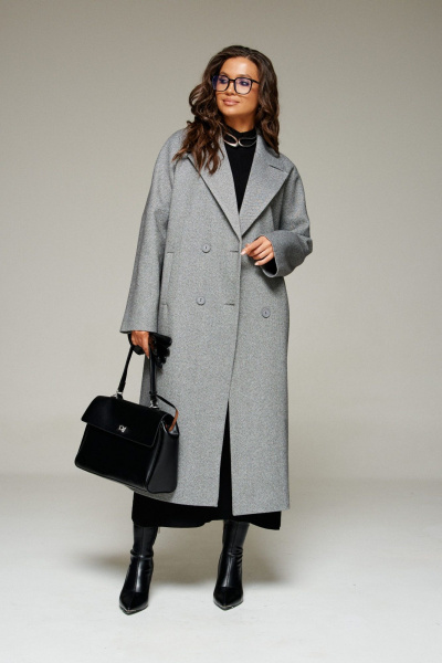 Пальто Beautiful&Free 7021 серый - фото 1