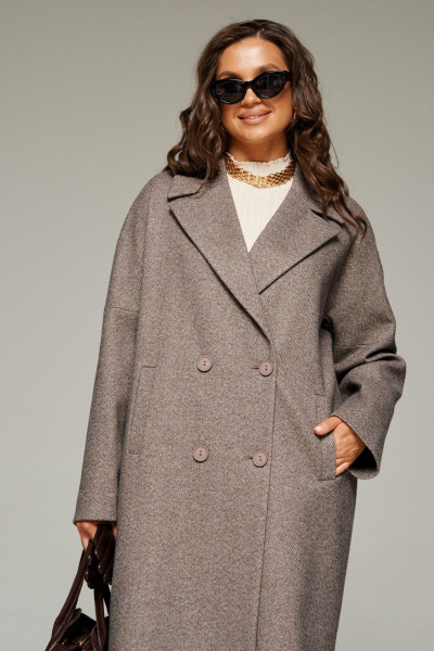 Пальто Beautiful&Free 7021 кофейный - фото 12