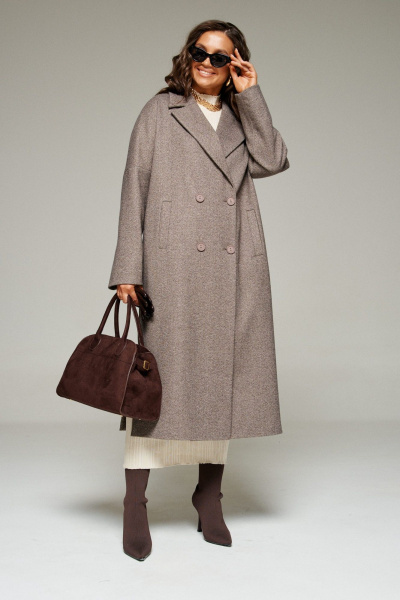 Пальто Beautiful&Free 7021 кофейный - фото 11