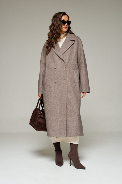 Пальто Beautiful&Free 7021 кофейный - фото 10
