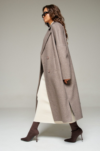 Пальто Beautiful&Free 7021 кофейный - фото 4
