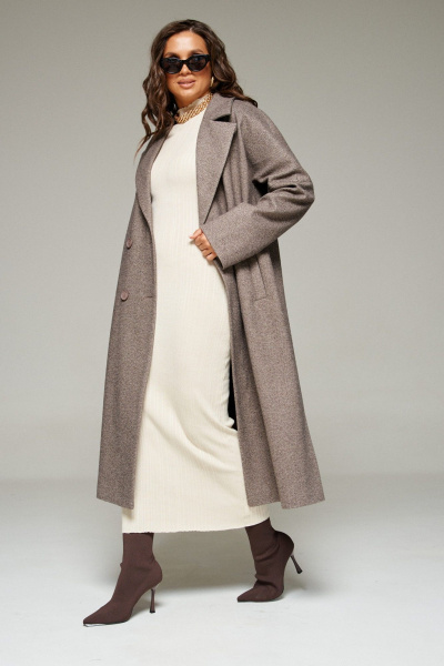 Пальто Beautiful&Free 7021 кофейный - фото 3