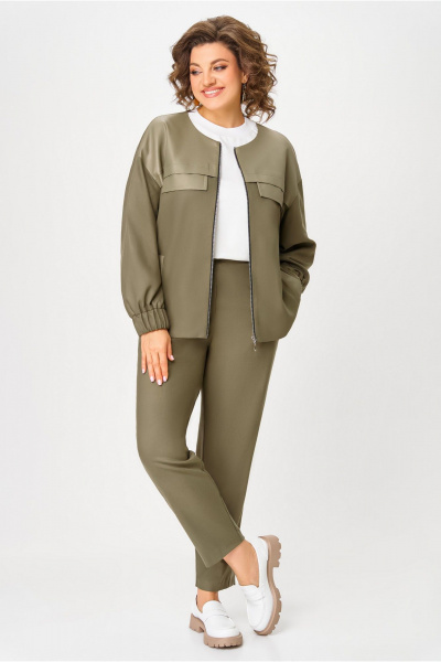 Брюки, жакет DaLi 3727.2 олива - фото 1