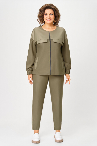 Брюки, жакет DaLi 3727.2 олива - фото 2