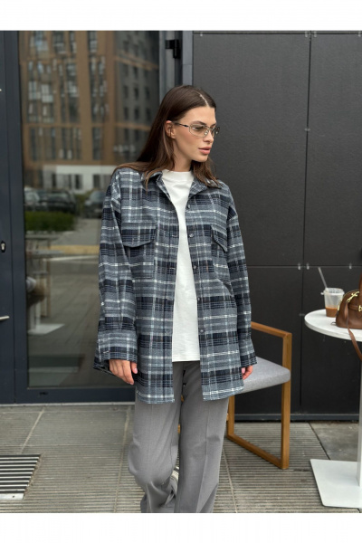 Рубашка THE.WOMAN 0349 серо-синий - фото 3