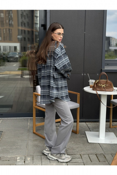 Рубашка THE.WOMAN 0349 серо-синий - фото 1