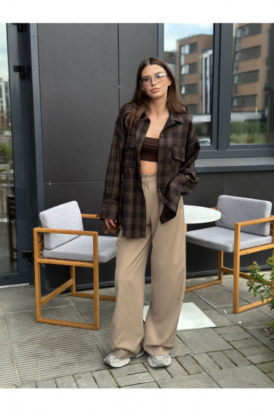 Рубашка THE.WOMAN 0349 коричневый - фото 2