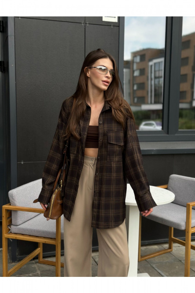 Рубашка THE.WOMAN 0349 коричневый - фото 1