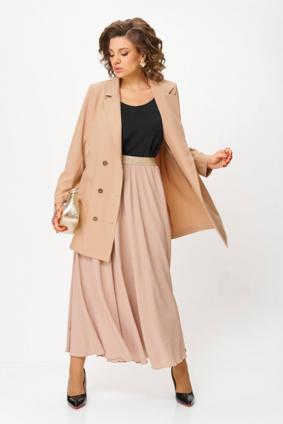 Жакет, юбка Anastasia 1262.2 бежевый - фото 5