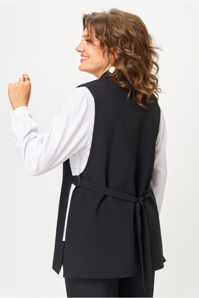 Блуза, брюки, жилет БАГРЯНИЦА 3172 черный_белый - фото 6