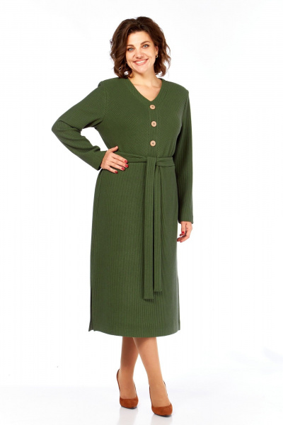 Платье, пояс Элль-стиль 2414 зеленый - фото 8