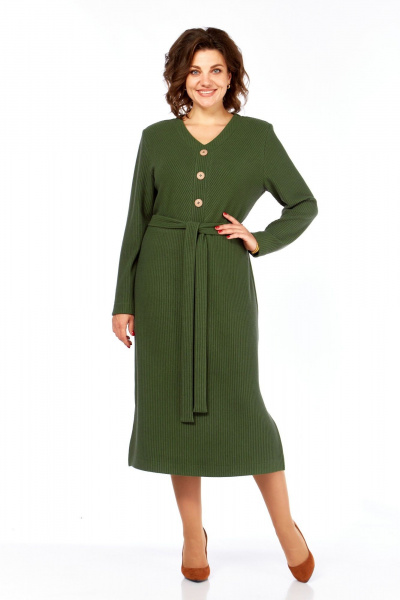 Платье, пояс Элль-стиль 2414 зеленый - фото 7