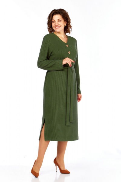 Платье, пояс Элль-стиль 2414 зеленый - фото 6