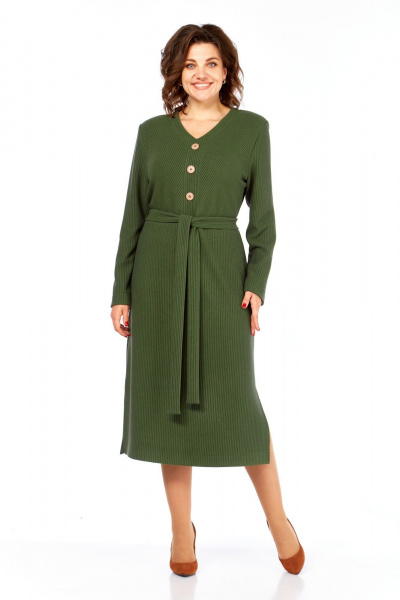 Платье, пояс Элль-стиль 2414 зеленый - фото 1