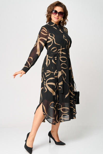 Платье EVA GRANT 7303 черный_принт - фото 7