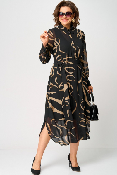 Платье EVA GRANT 7303 черный_принт - фото 6