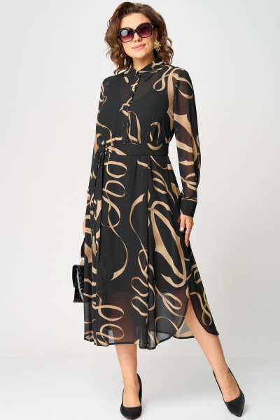 Платье EVA GRANT 7303 черный_принт - фото 5