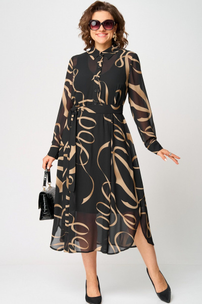 Платье EVA GRANT 7303 черный_принт - фото 2